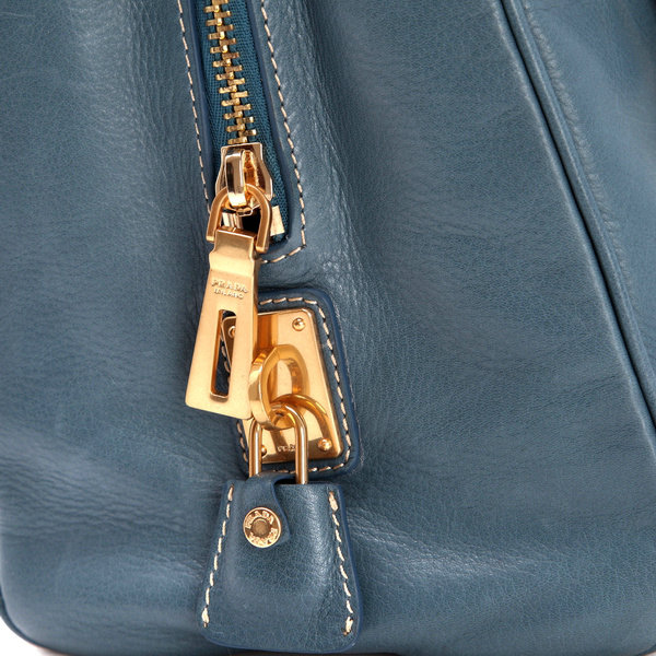 2014 Prada grainy calfskin tote bag BR4743 middleblue for sale